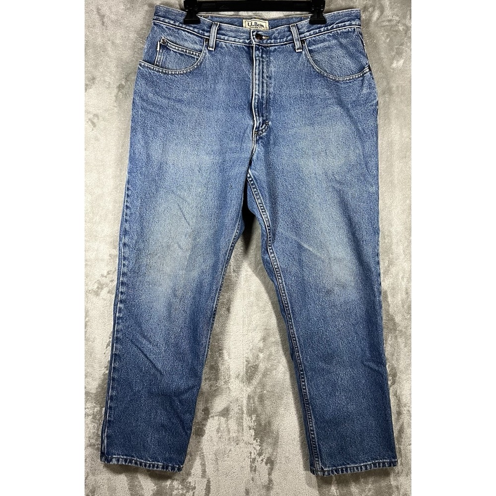 LL Bean‎ Jeans Men's 37x29 Blue Denim Mexico READ